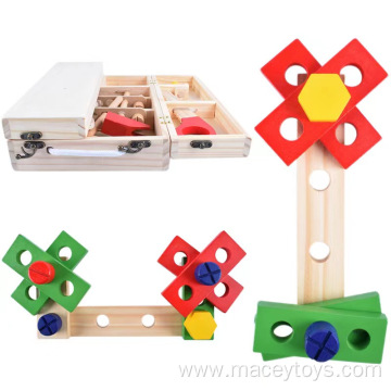 wooden boy tool play set